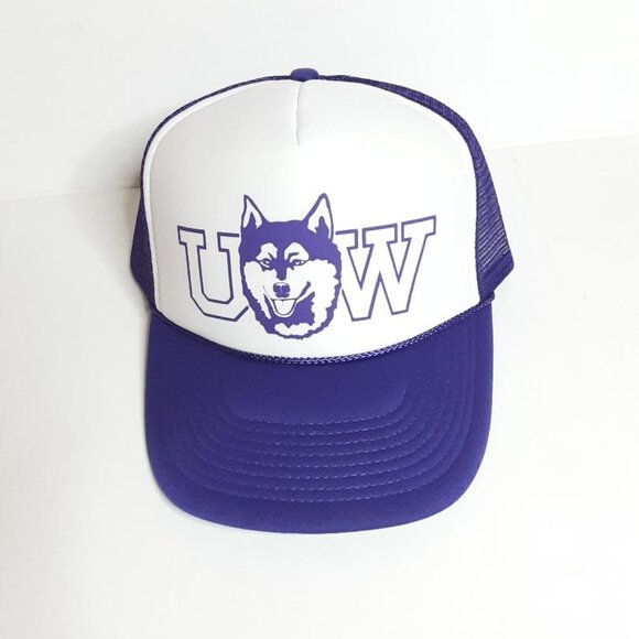 Washington Huskies 1974 Block UW Foam Trucker Mesh Snapback Hat - Picture 1 of 3